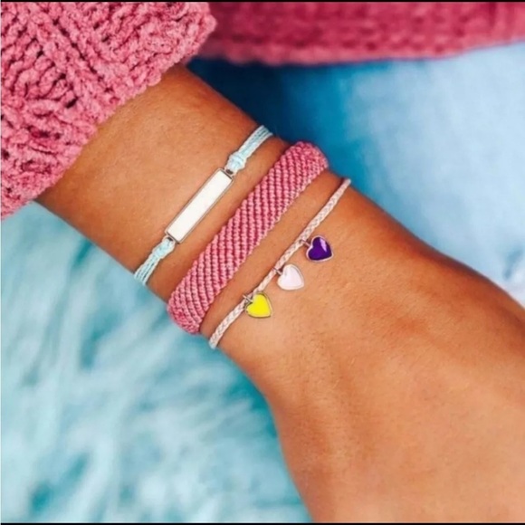 Pura Vida Bracelet Bundle Valentine’s Day Combo Set of 3. Happy Hearts Charms - Picture 1 of 13